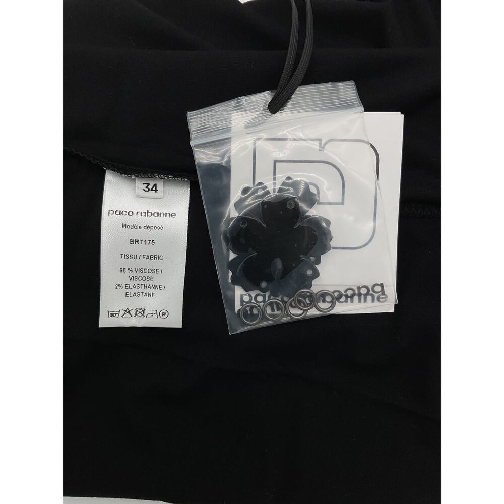 Paco Rabanne Embellished Black Flower Chainmail Dress Size EU 34 / US 2 - Picture 5 of 6